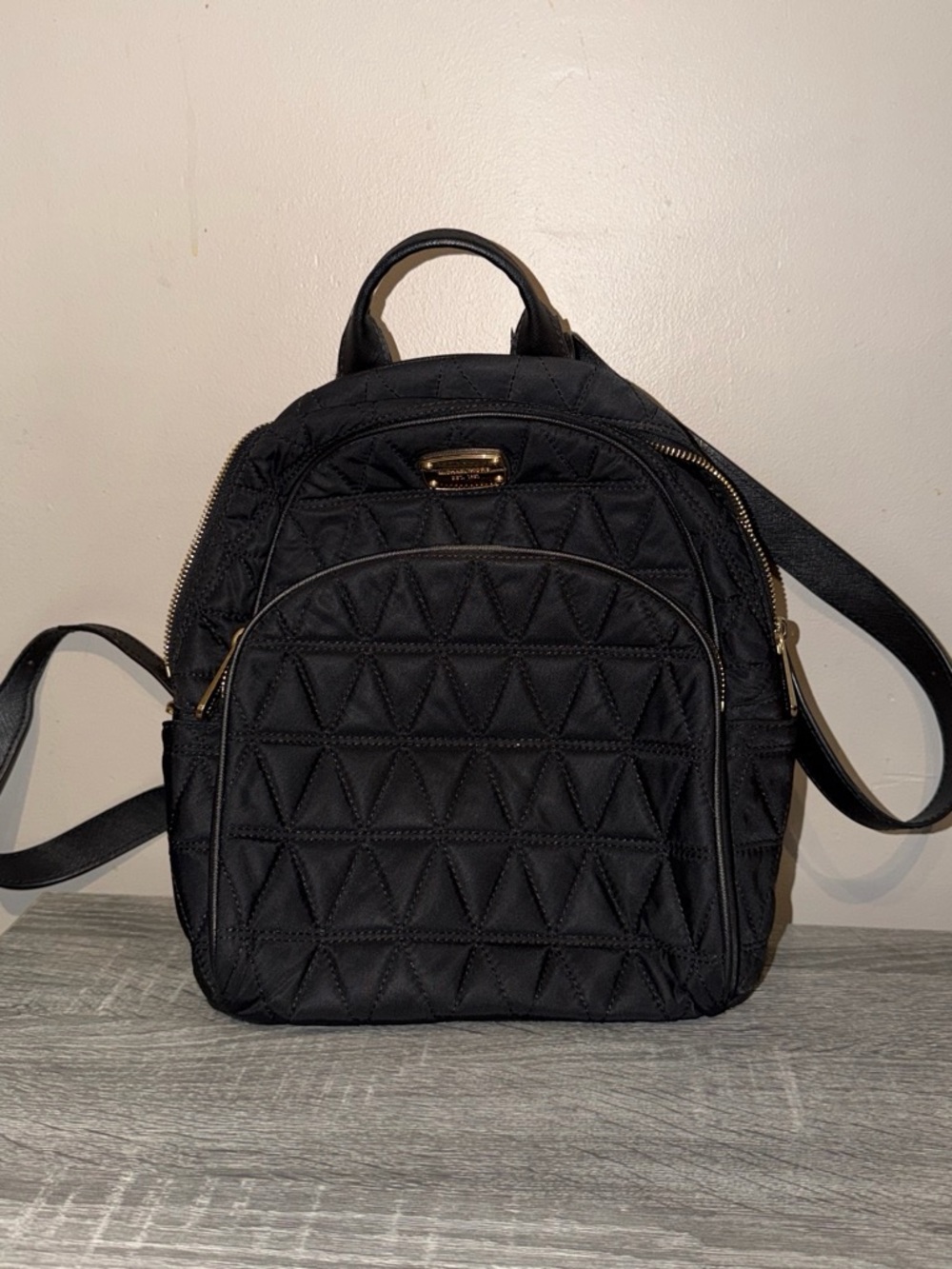 Michael Kors Black Quilted Mini Backpack